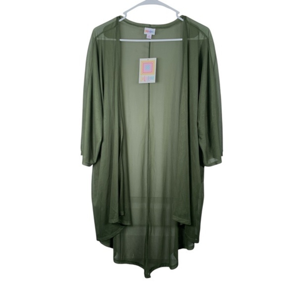 Lularoe Olive Avocado Green Lindsey Open Cardigan Size Medium NWT #0957-AZ